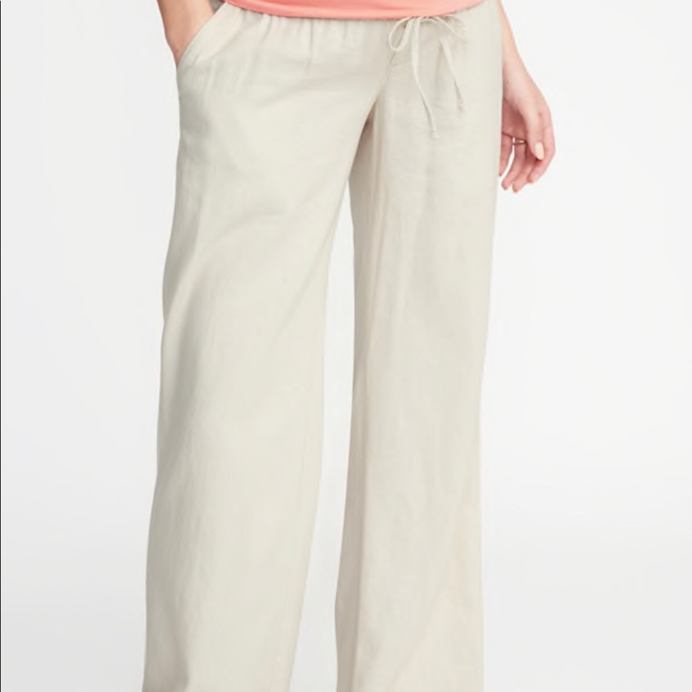 Old Navy Linen Maternity pants- Feather Tan